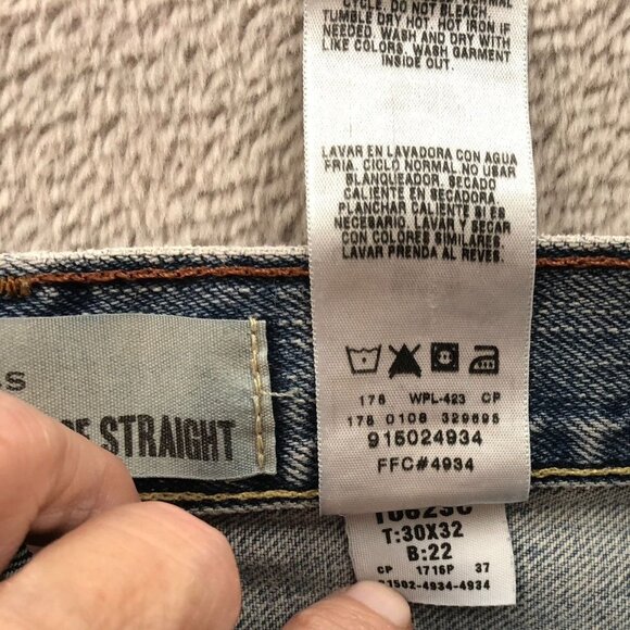 Levis Signature Mens Jeans Size 30x32 Loose Straight Leg Blue Denim Casual - Picture 9 of 14